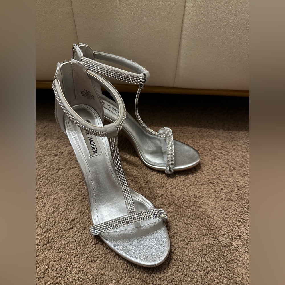 Steve Madden rhinestone band high heels